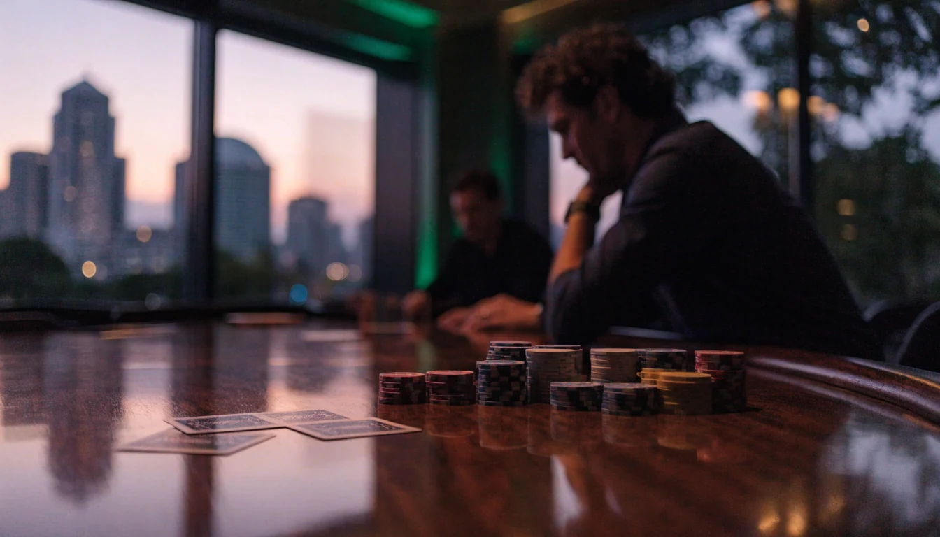 Blackjack table with chips and cards in a modern New Zealand casino